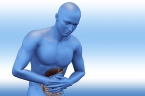 Digital illustration of stomach pain