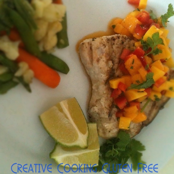Glutenfree Recipe Grilled Swordfish and Mango Salsa Gluten Free Works