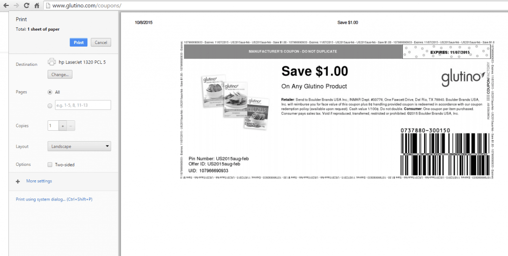 Glutino $1 Off Coupon | Gluten Free Works